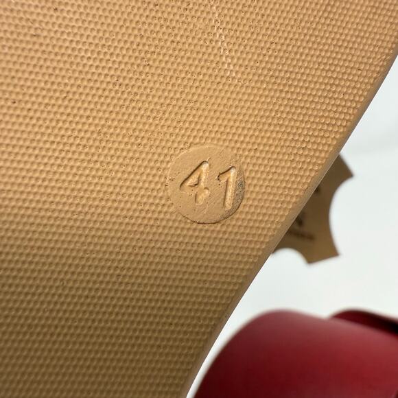 Bertuci Leather Sandals Women's 9.5 (41) Red Espadrilles Wedge Heel Summer NWT - Picture 14 of 15